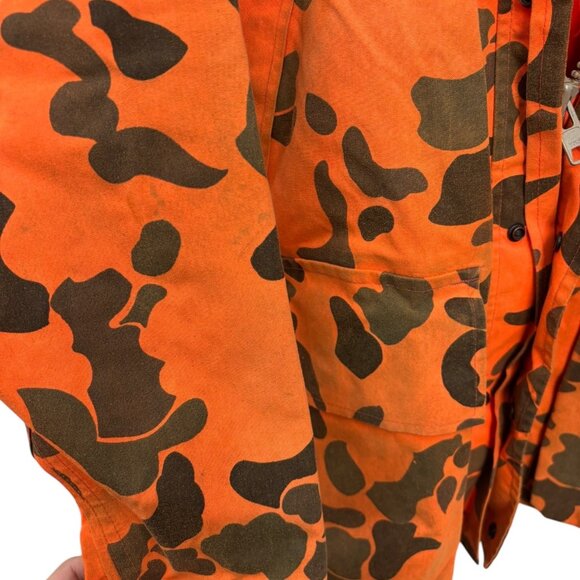 Vintage Woolrich Blaze Orange Camo Camouflage Hunting Jacket Coat Medium M - Picture 3 of 10